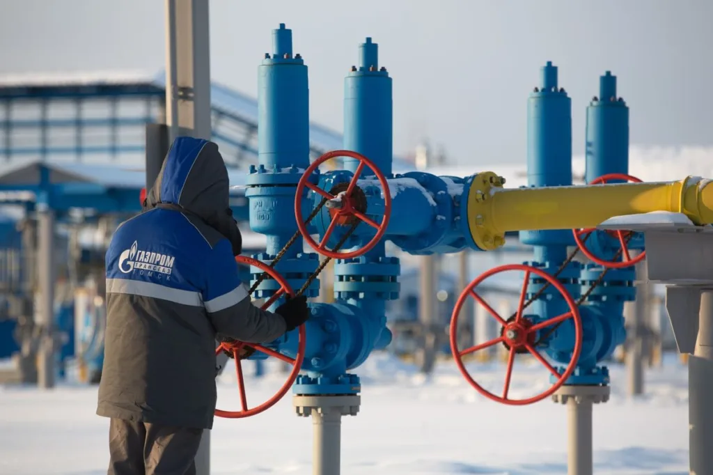 Експорт російського газу впав