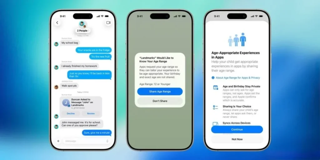 Новые функции родительского контроля в iOS 26. Вы сможете контролировать доступ ребенка к контенту и перепискам с новыми пользователями. Изображение: 9to5mac.com.